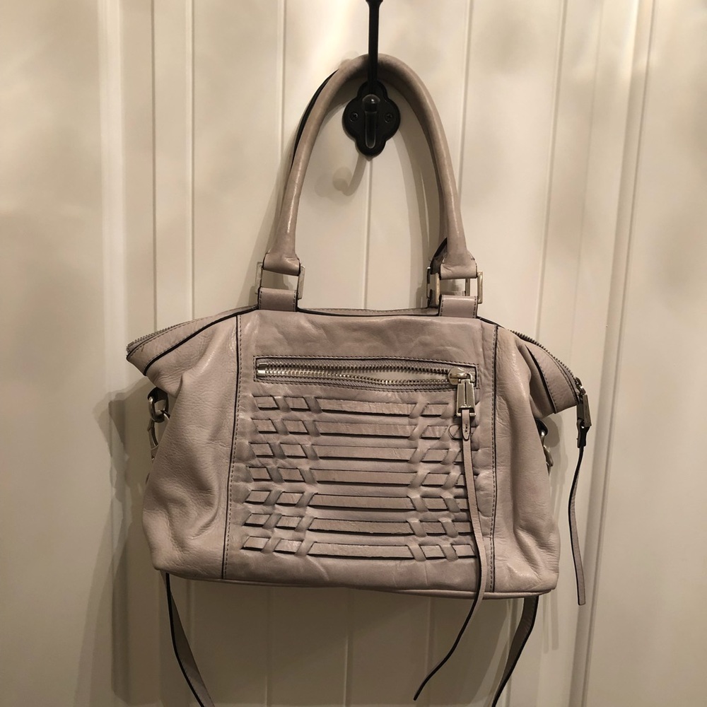 She+lo gray genuine leather bag